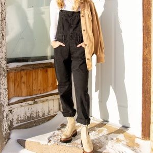 Washed black Ziggy overalls x Free People.